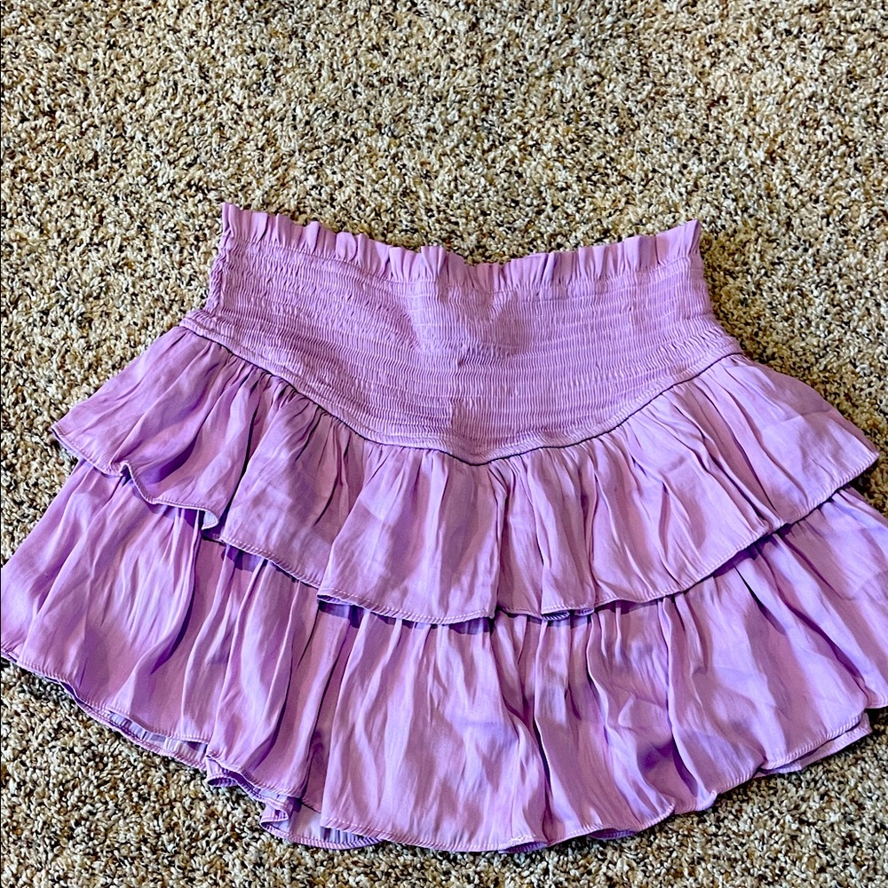 Eesome Lilac Ruffled Mini Skirt